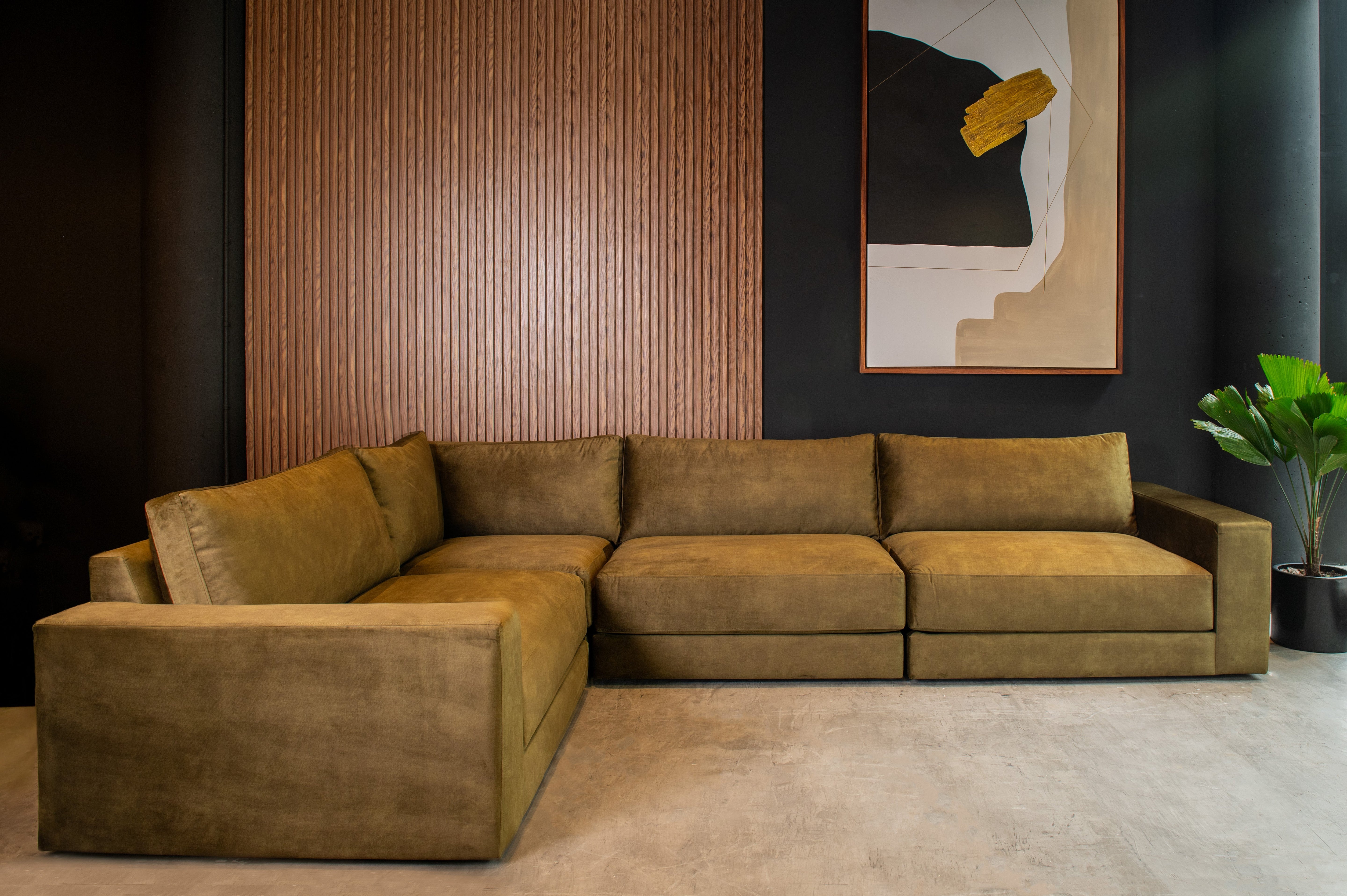 Escuadra Modular Kasa Chunky – Sofá en L Moderno para Sala Familiar